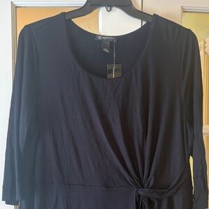 NWT INC Midnight Black knee length Twist Dress 2X